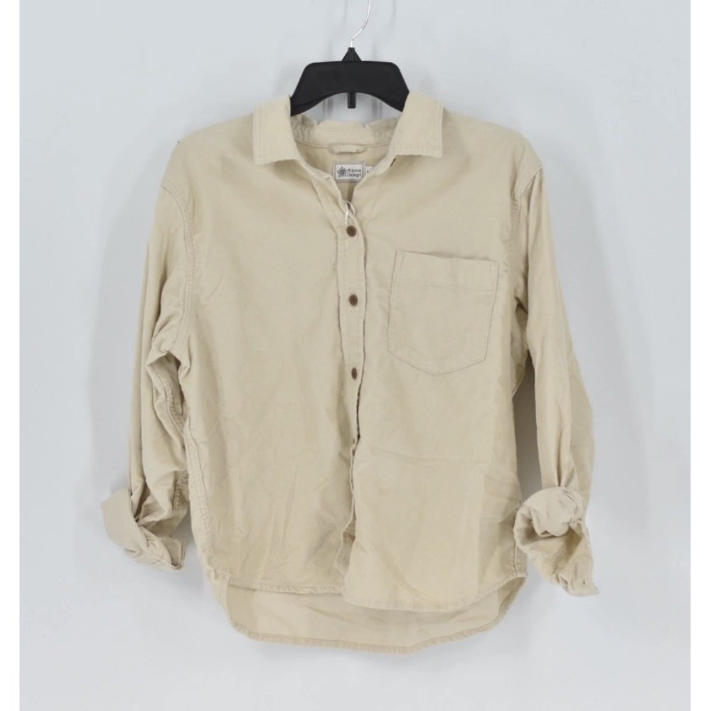 Women's Alpine Design Cord Long Sleeve Button Shirt In Morning Haze Size Medium